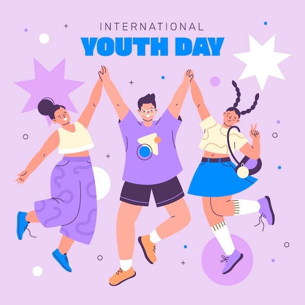 Illustration for international youth day celebration