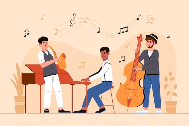 Illustration of jazz band