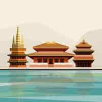 Free vector illustration of jing'an temple