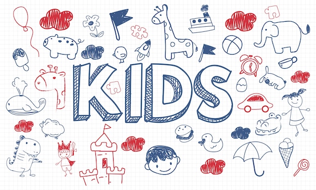 Free vector illustration of kids concept