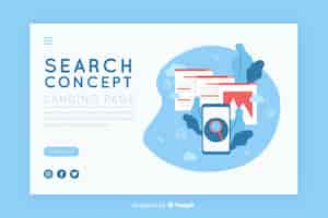 Free vector illustration for landing page with search concept