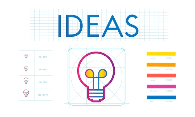 Free vector illustration of light bulb ideas