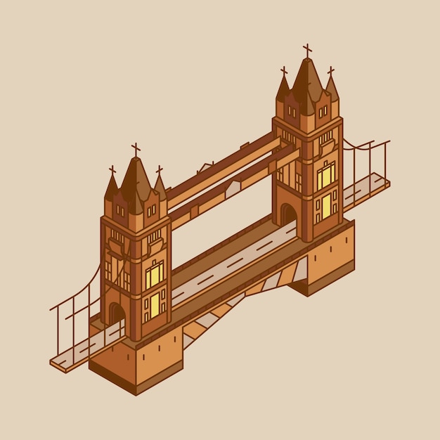 Free vector illustration of london bridge in uk