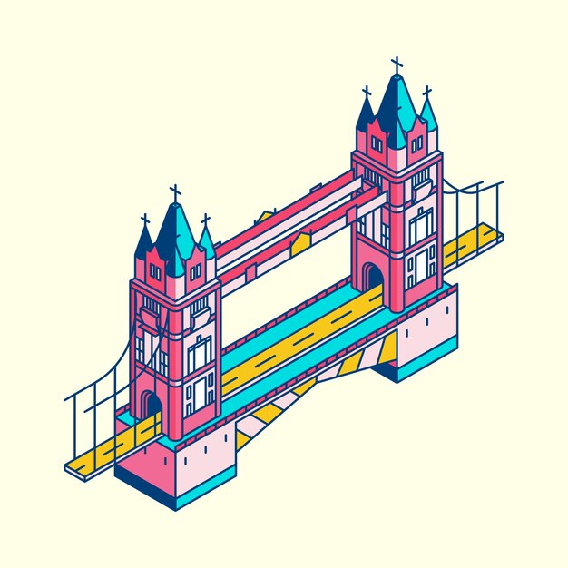 Иллюстрация лондонского моста в Великобритании