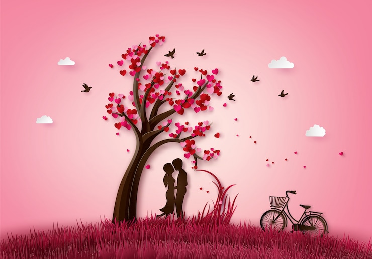  Illustration of love and valentine day Premium Vector