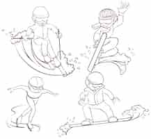 Free vector illustration of many kind of winter sports