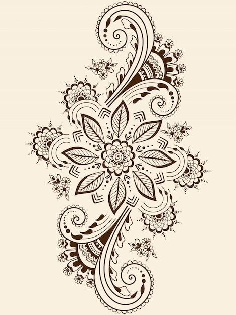 Vettore gratuito illustrazione dell'ornamento di mehndi