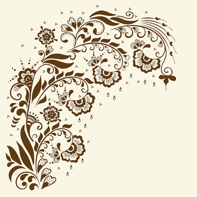 Free vector illustration of mehndi ornament