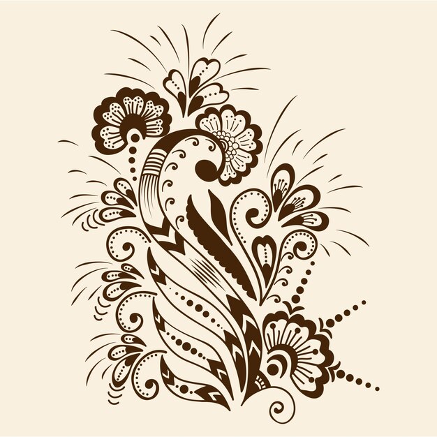 illustration of mehndi ornament