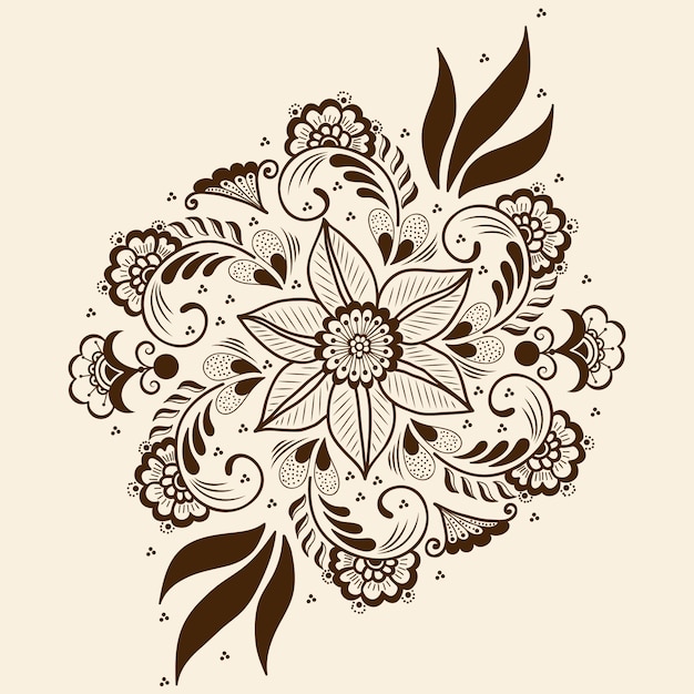 Vettore gratuito illustrazione dell'ornamento di mehndi