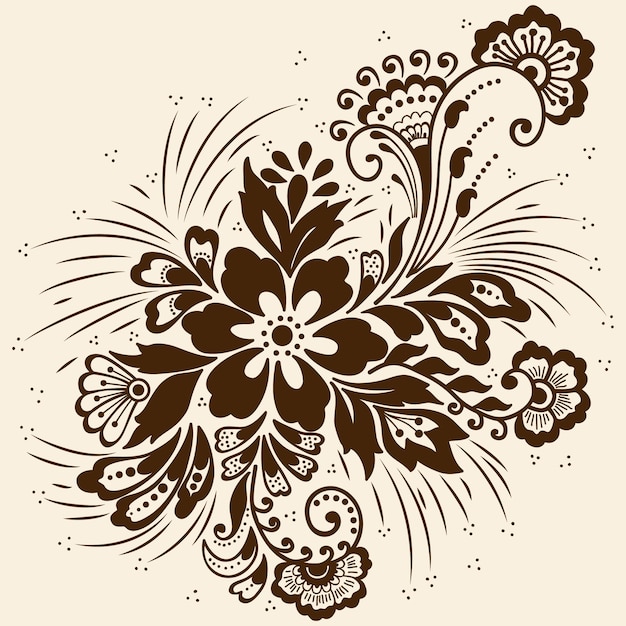 Vettore gratuito illustrazione dell'ornamento di mehndi