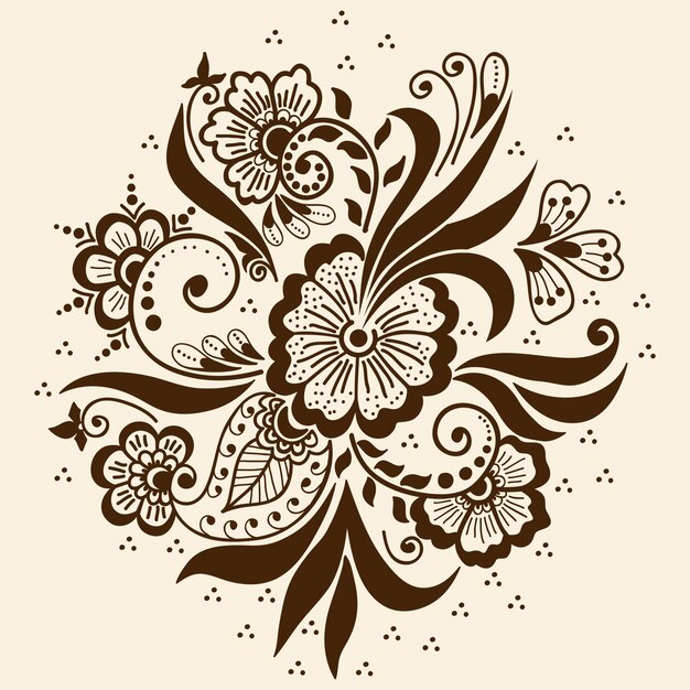 illustration of mehndi ornament