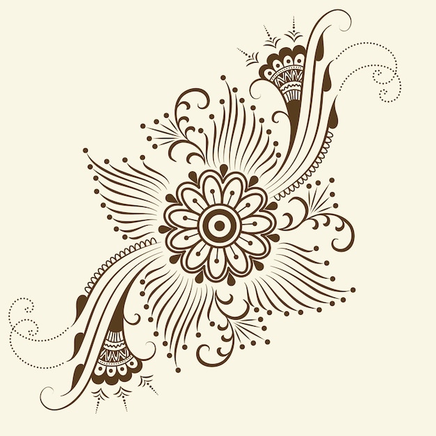 illustration of mehndi ornament