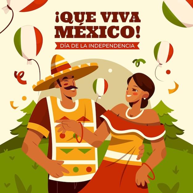 Free vector illustration for mexico independence day celebration