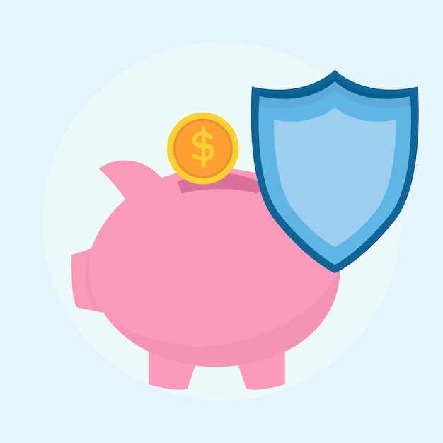 Free vector illustration of money savings protection plan