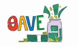 Free vector illustration of money savings