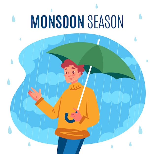 Иллюстрация к празднованию сезона дождей