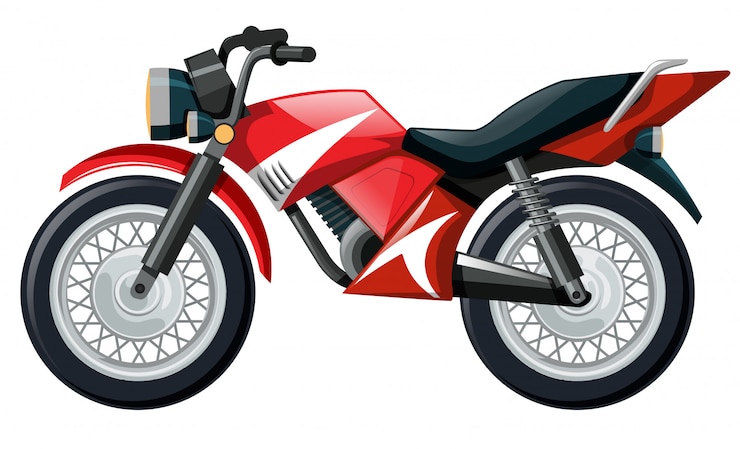 無料Vector 赤い色のオートバイのイラスト