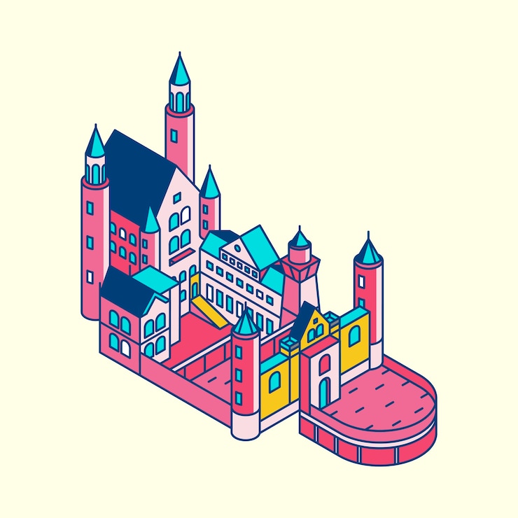 Free Vector illustration of neuschwanstein castle in germany