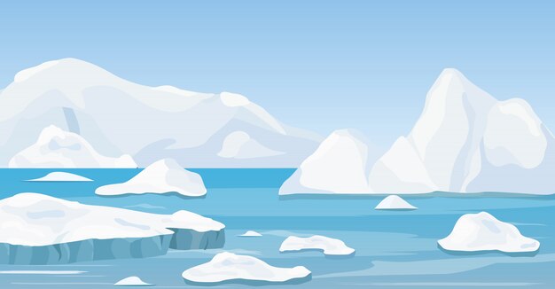 漫画かわいい北極圏の動物のイラスト プレミアムベクター