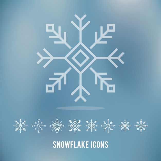 Бесплатное векторное изображение Иллюстрация милые иконки снежинки