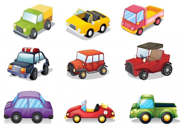Бесплатное векторное изображение Иллюстрация различных видов игрушек