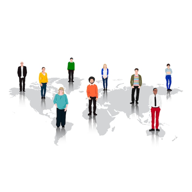 Бесплатное векторное изображение Иллюстрация различных людей