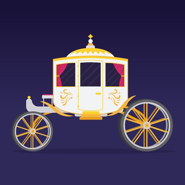 Бесплатное векторное изображение Иллюстрация элегантной сказочной коляски