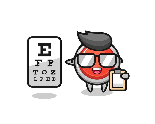 眼科のイラスト 眼科医は視力ベクトルの概念をチェックします 女性の眼科医の光学眼科検査 眼科クリニックのベクターイラストです 病院での医療ビジョン 眼科治療 プレミアムベクター