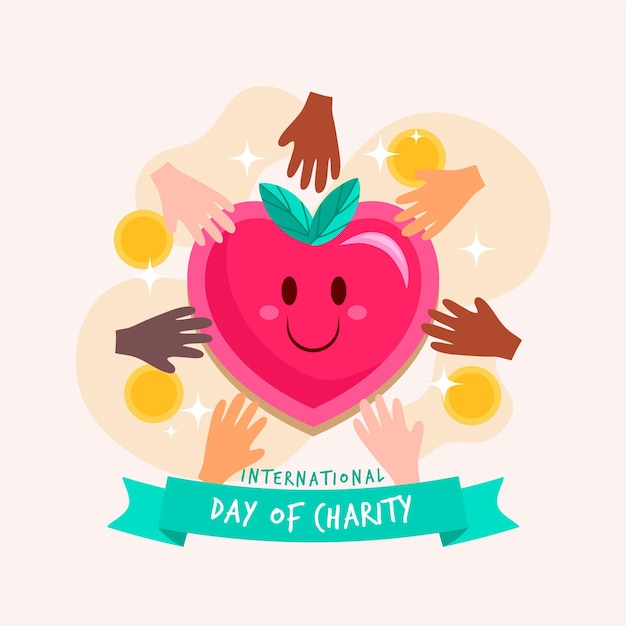 Бесплатное векторное изображение Иллюстрация международного дня благотворительной акции