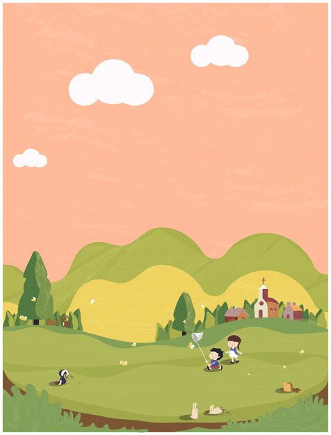 かわいい春の背景 無料のベクター
