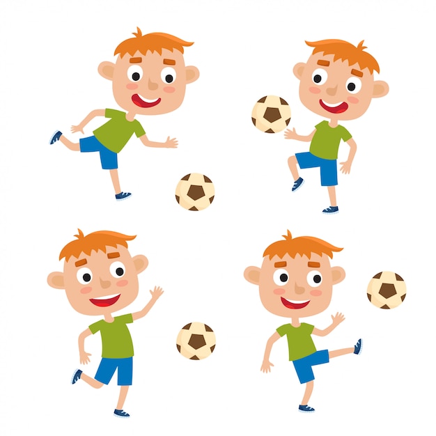 多くの男の子 サッカー イラスト 無料のベクター