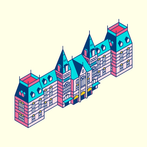 Бесплатное векторное изображение Иллюстрация государственного музея в нидерландах