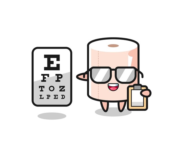 眼科のイラスト 眼科医は視力ベクトルの概念をチェックします 女性の眼科医の光学眼科検査 眼科クリニックのベクターイラストです 病院での医療ビジョン 眼科治療 プレミアムベクター
