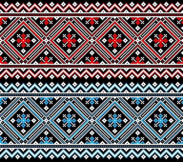 Бесплатное векторное изображение Иллюстрация украинского народного бесшовного орнамента