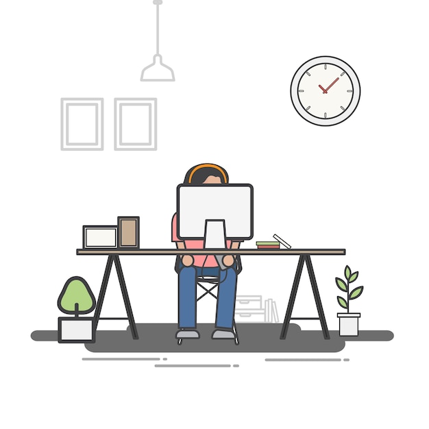 Free vector illustration of office worker avatar