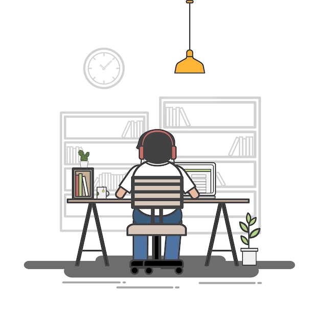 Illustration of office worker avatar