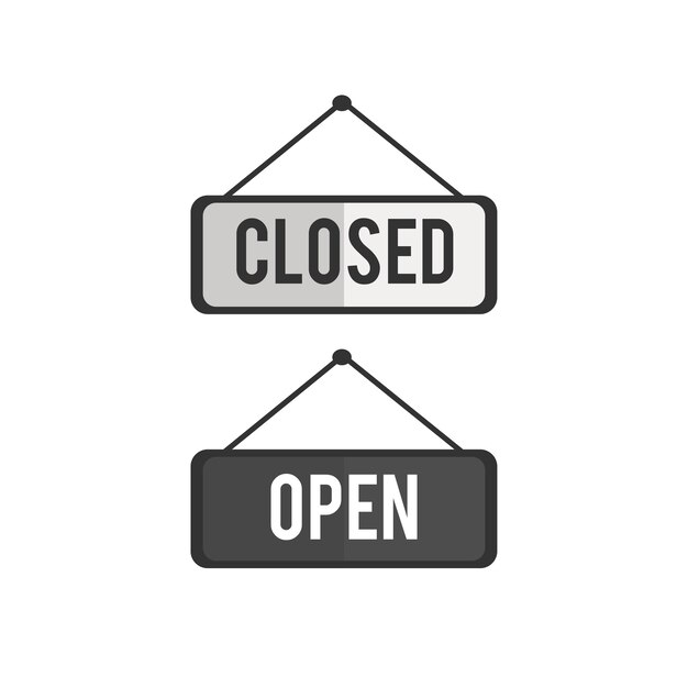 Illustration of open and close sign vector