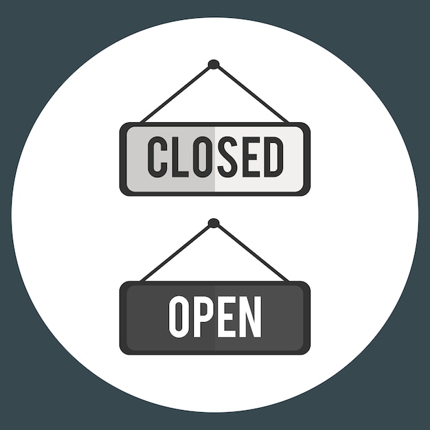 Free vector illustration of open and close sign vector