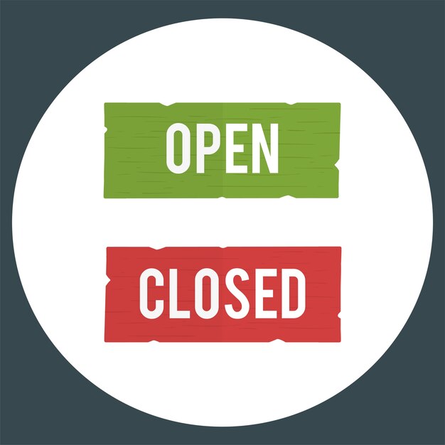 Illustration of open and close sign vector