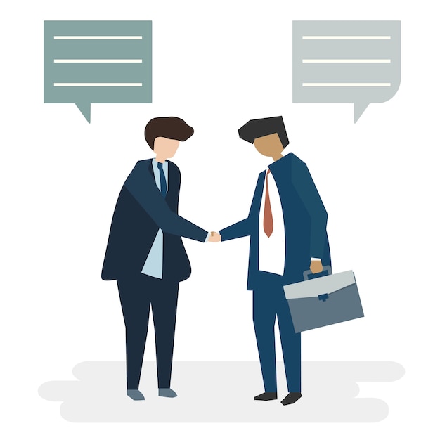 Illustration of people avatar business agreement concept