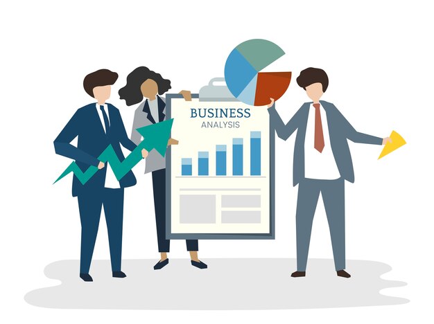 Illustration of people avatar business plan concept