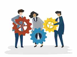 Free vector illustration of people avatar business teamwork concept