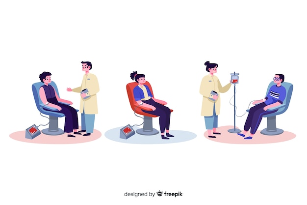 Free vector illustration of people donating blood