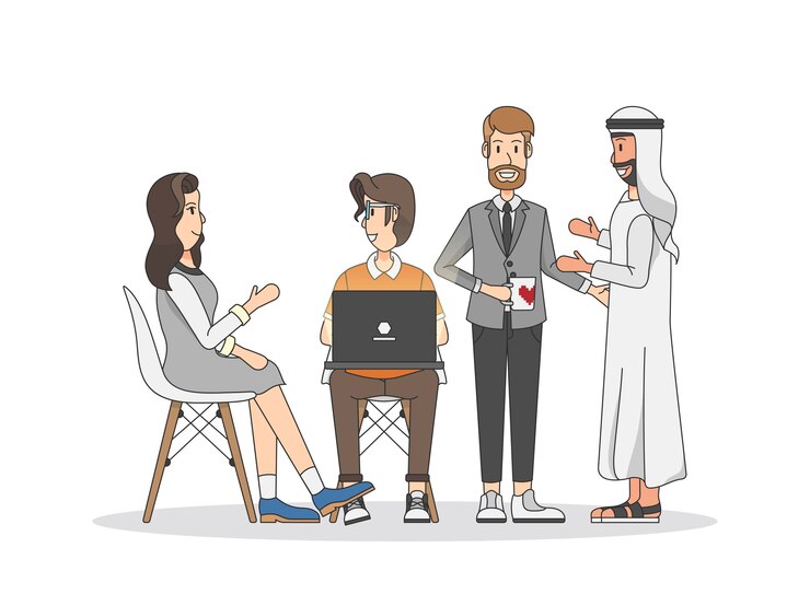 Illustration of people having a meeting
