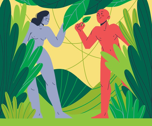 illustration of people practicing naturism
