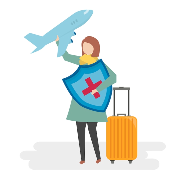 Free Vector illustration of people with travel insurance