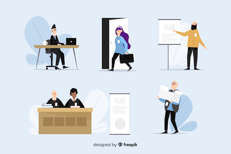 Бесплатный Вектор иллюстрация людей, работающих в офисе