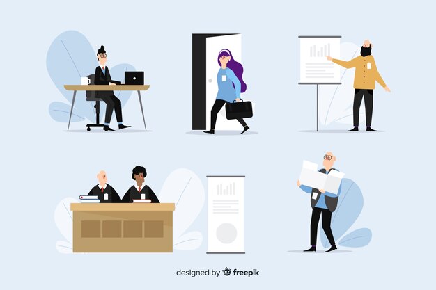 Illustration of people working at the office