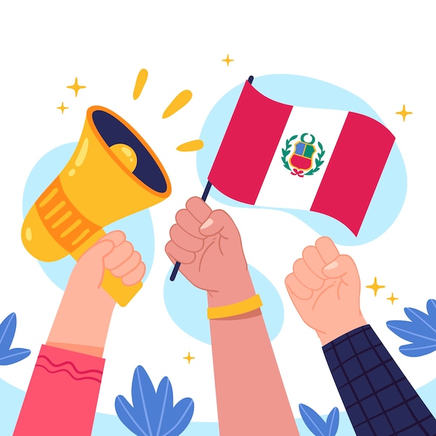 Free vector illustration of peru protest